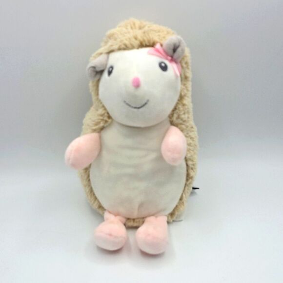Blankets and Beyond Hedghog Rattle Lovey Plush Stuffed Toy Pink Bow - Picture 16 of 17